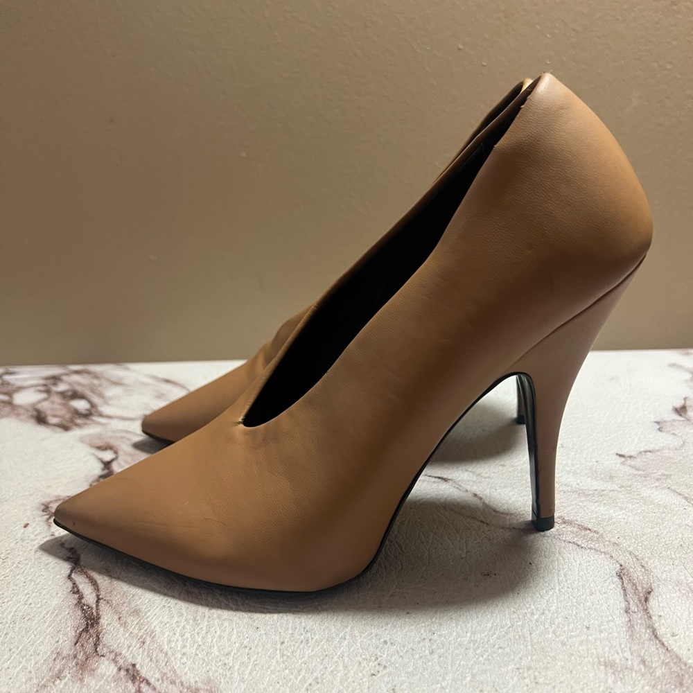 Women's Stella Mccartney Pointy Pumps/ Scarpa Sligo Heels Tan Size 35